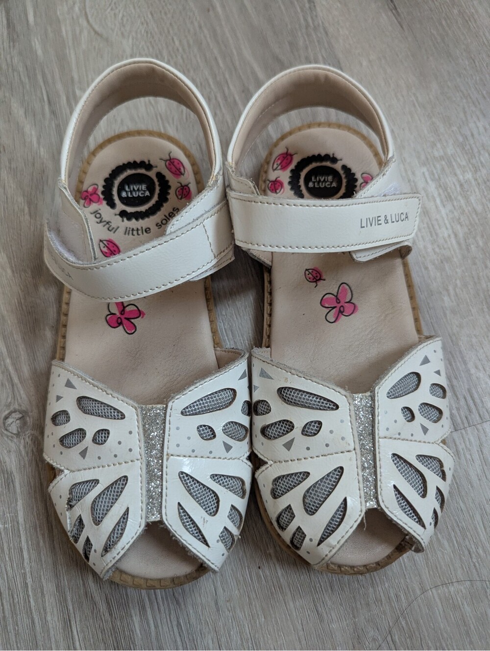 Livie and Luca white butterfly sandals